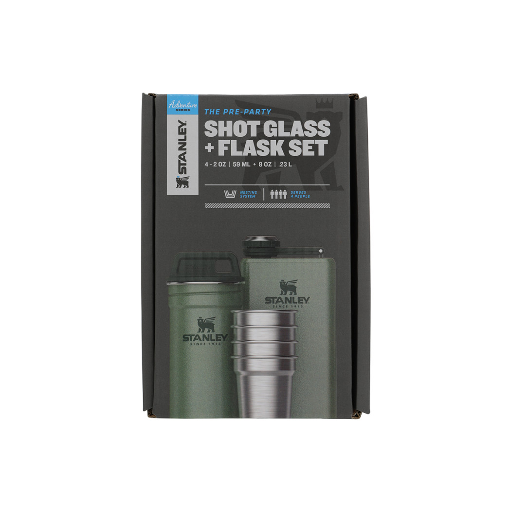 Piersiówka Stalowa z Kieliszkami Hammertone Green - Adventure - Stanley