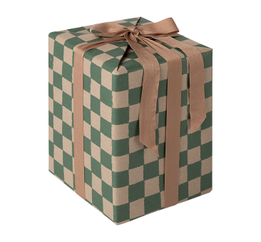 Zielona Krata - Gruby Papier Do Pakowania Prezentów - 10 metrów x 55 cm - Maileg