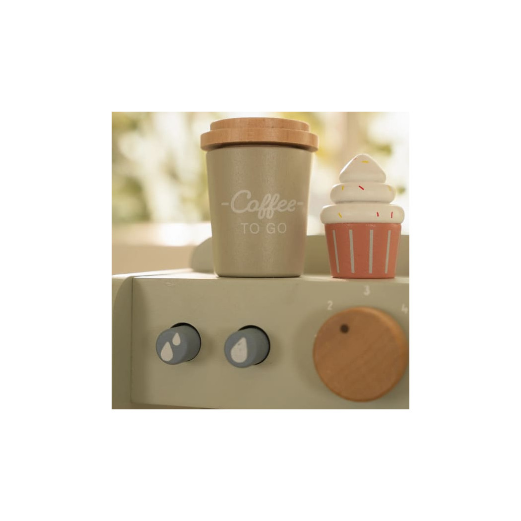 Kawiarenka - Drewniany Zestaw z 19 Akcesoriami do Zabawy - Little Dutch