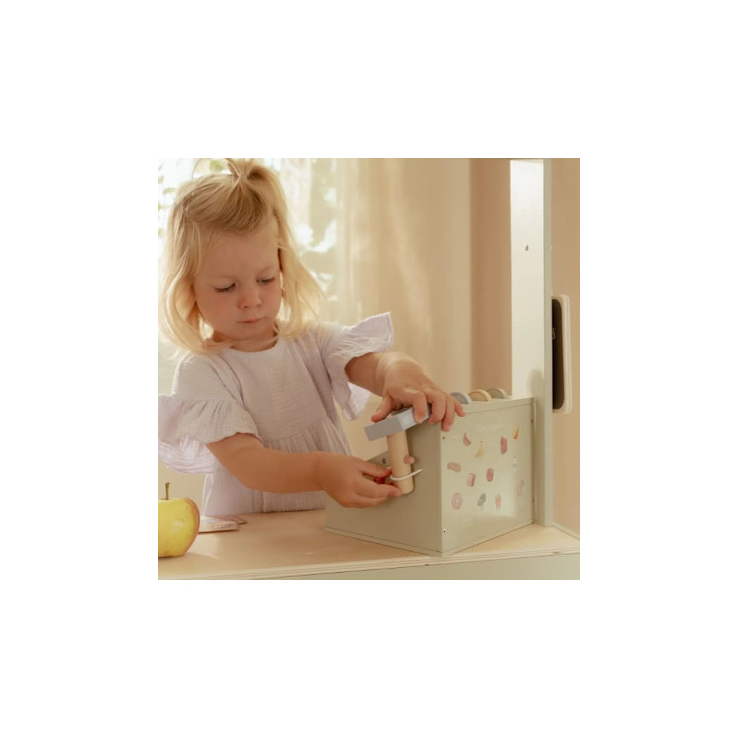 Drewniana Kasa Fiskalna ze Skanerem - Terminal, Monety i Banknoty - Little Dutch