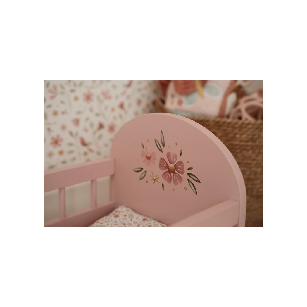 Drewniane Łóżeczko dla Lalek z Pościelą - Little Dutch