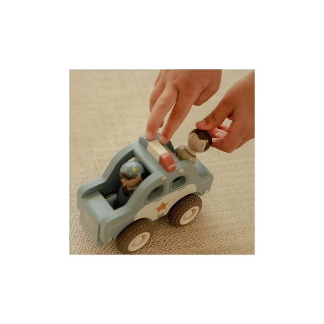 Samochód Policyjny - Drewniane Auto Wóz Policyjny z Wyjmowanym Ludzikiem - Little Dutch