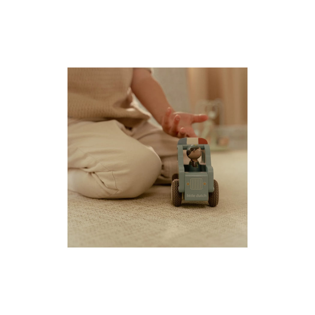 Samochód Policyjny - Drewniane Auto Wóz Policyjny z Wyjmowanym Ludzikiem - Little Dutch