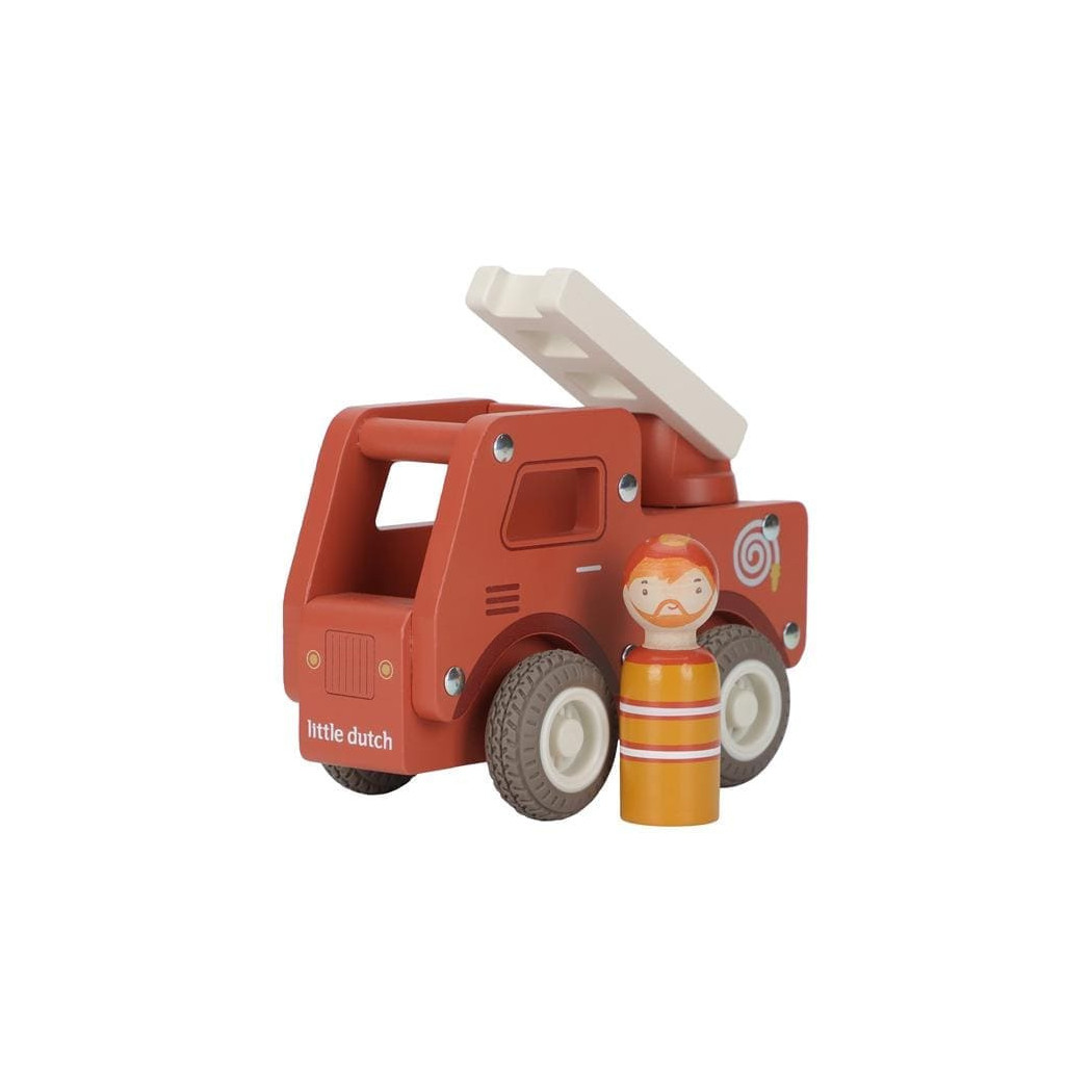 Straż Pożarna - Drewniane Auto Straż Pożarna z Wyjmowanym Ludzikiem - Little Dutch