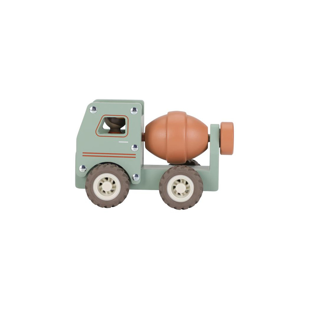 Betoniarka - Drewniane Auto Betoniarka z Wyjmowanym Ludzikiem - Little Dutch