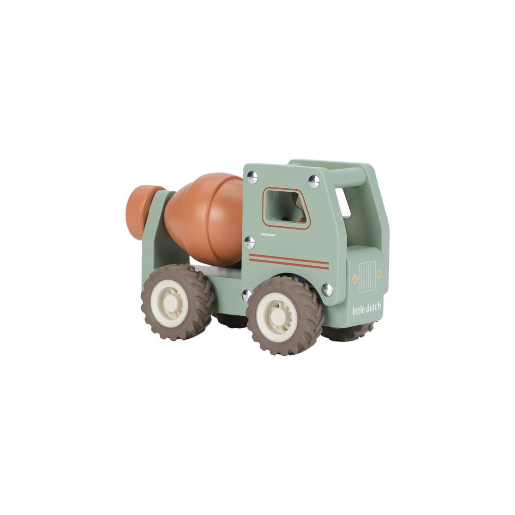 Betoniarka - Drewniane Auto Betoniarka z Wyjmowanym Ludzikiem - Little Dutch