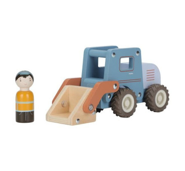 Koparka - Drewniane Auto Koparka z Wyjmowanym Ludzikiem - Little Dutch