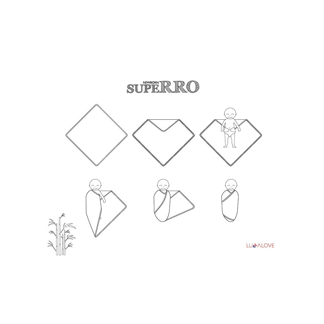 SupeRRO newborn ecru - beżowy kocyk/otulacz bambusowy 70x70 - LullaLove