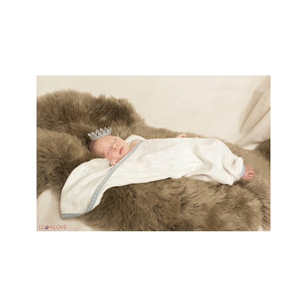 SupeRRO newborn ecru - beżowy kocyk/otulacz bambusowy 70x70 - LullaLove