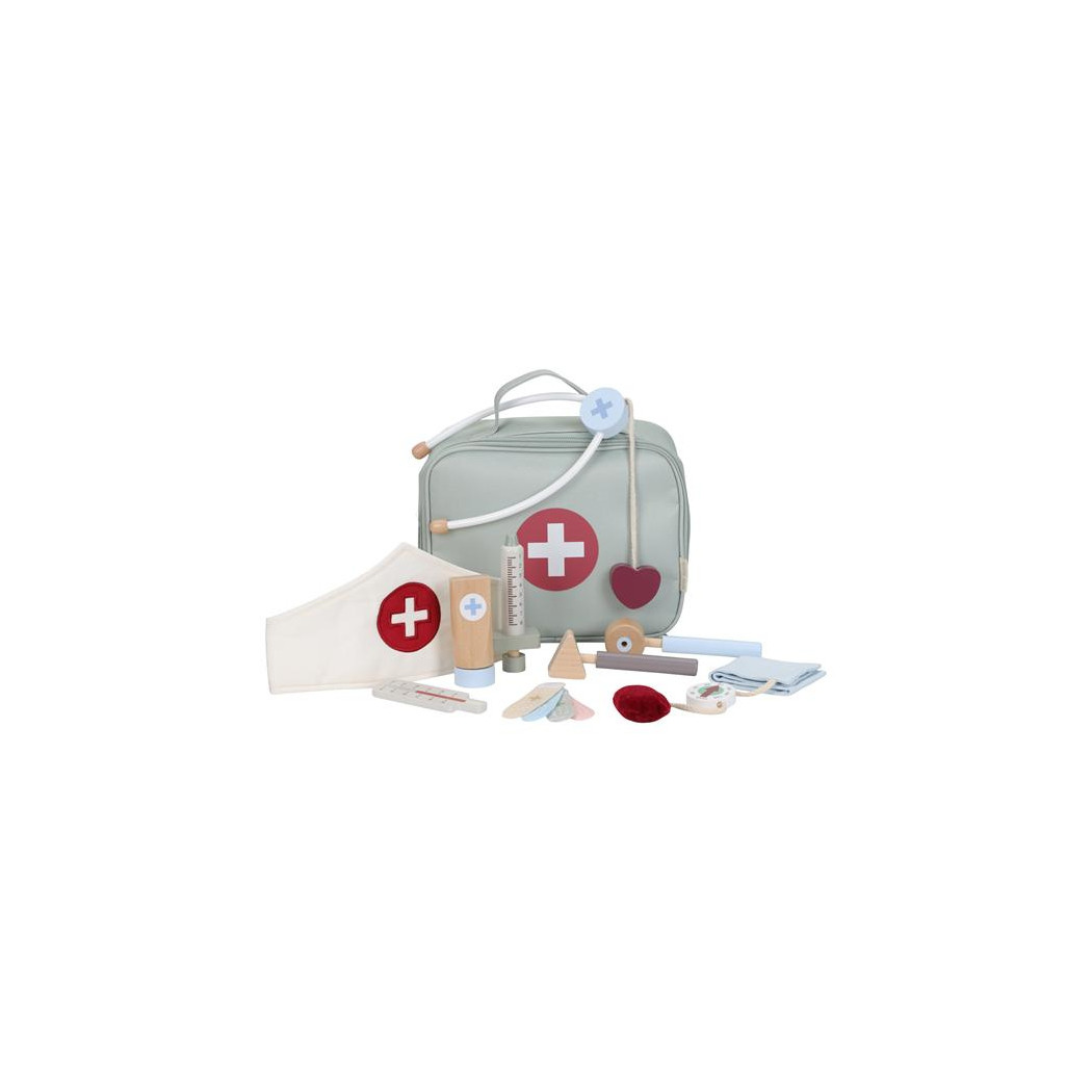 Drewniany Zestaw Małego Lekarza z Akcesoriami - Little Dutch