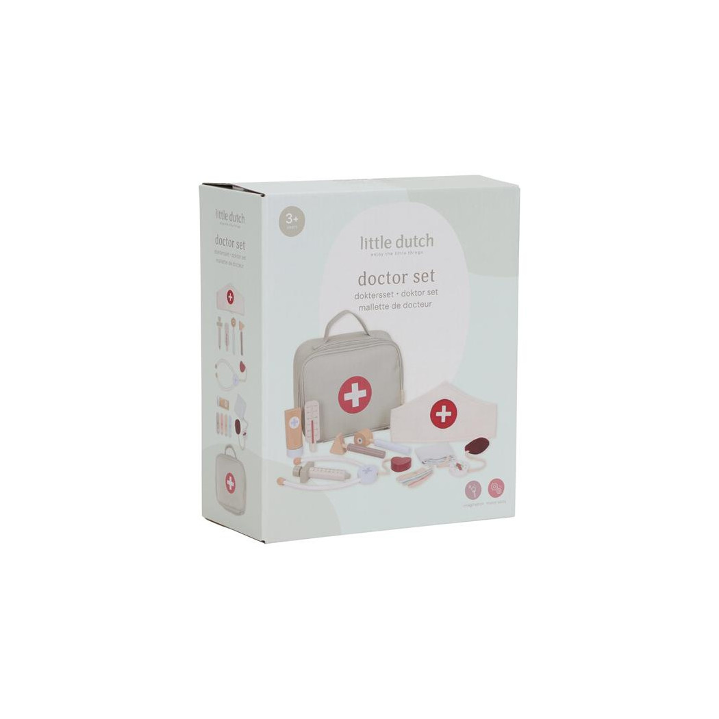 Drewniany Zestaw Małego Lekarza z Akcesoriami - Little Dutch