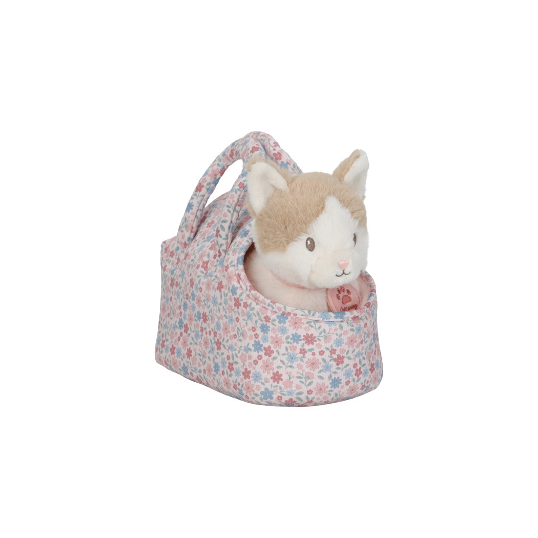 Kot Marley w Torebce z Kwiatowym Nadrukiem - Maskotka Przytulanka z Akcesoriami do Zabawy - Little Dutch