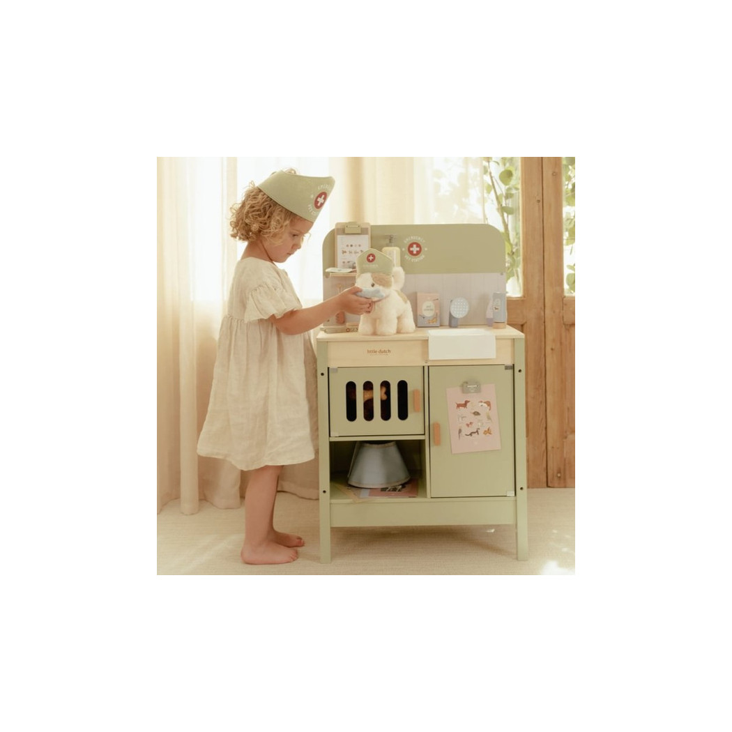 Kot Marley w Torebce z Kwiatowym Nadrukiem - Maskotka Przytulanka z Akcesoriami do Zabawy - Little Dutch