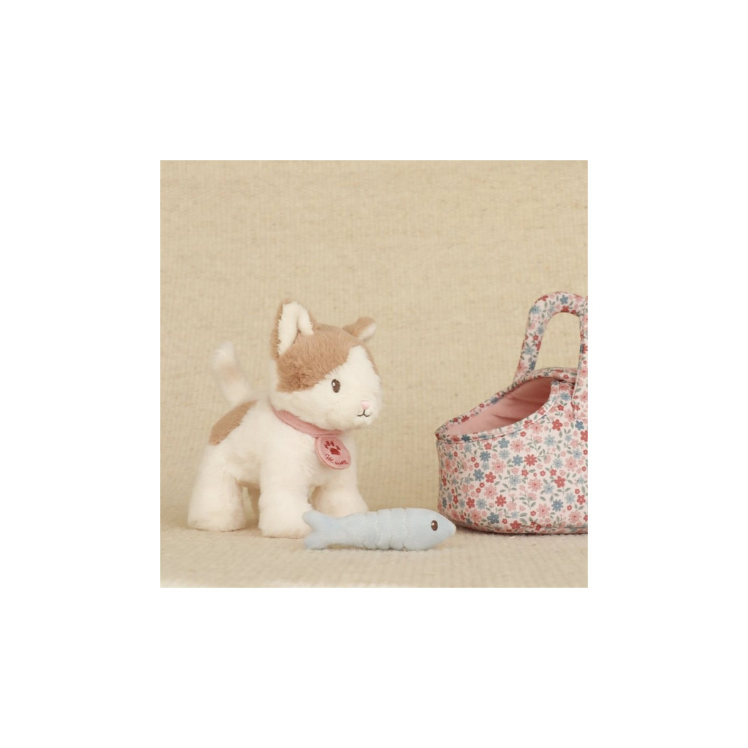 Kot Marley w Torebce z Kwiatowym Nadrukiem - Maskotka Przytulanka z Akcesoriami do Zabawy - Little Dutch