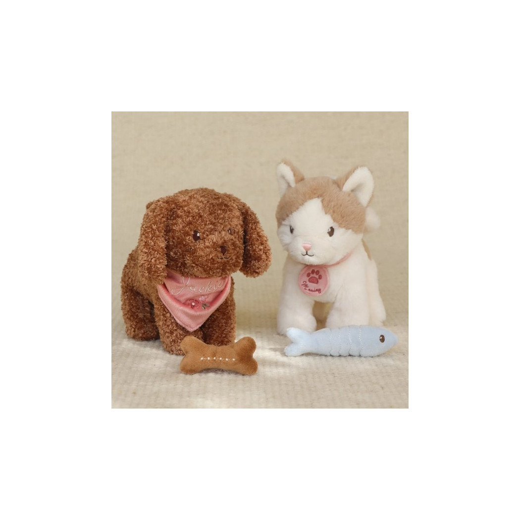 Kot Marley w Torebce z Kwiatowym Nadrukiem - Maskotka Przytulanka z Akcesoriami do Zabawy - Little Dutch