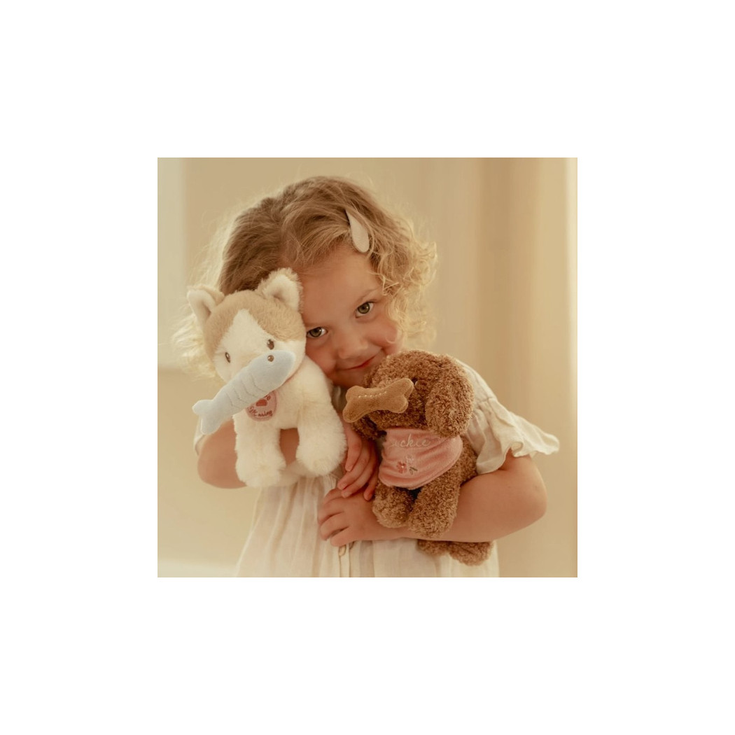 Pies Jackie w Torebce z Kwiatowym Nadrukiem - Maskotka Przytulanka z Akcesoriami do Zabawy - Little Dutch