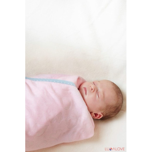 SupeRRO newborn pink - różowy kocyk/otulacz bambusowy 70x70 - LullaLove