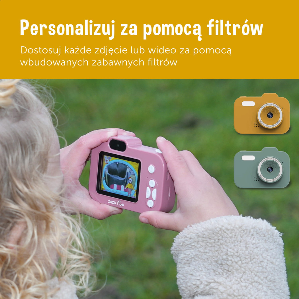 Żółty Aparat Cyfrowy dla Dzieci - Zazu Fun