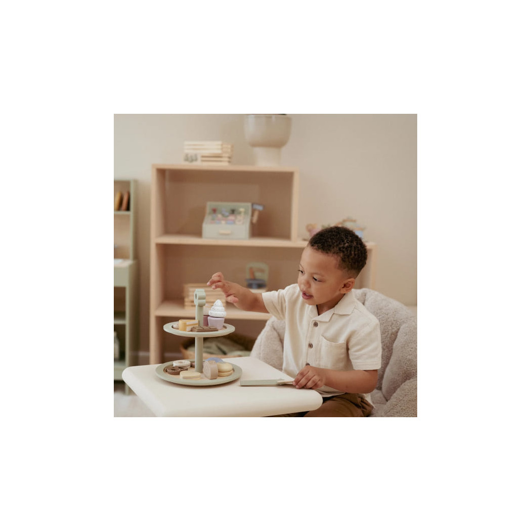 Patera z Ciasteczkami - Piętrowa Drewniana Taca na Słodkości - Little Dutch