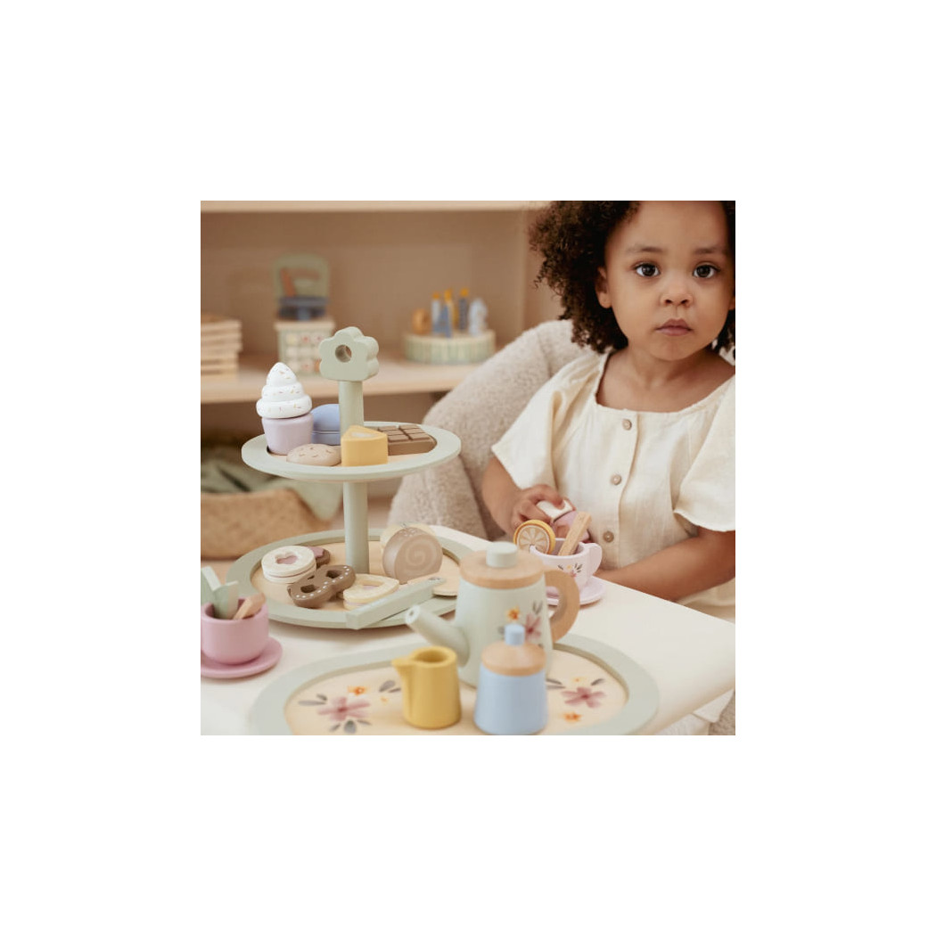 Patera z Ciasteczkami - Piętrowa Drewniana Taca na Słodkości - Little Dutch