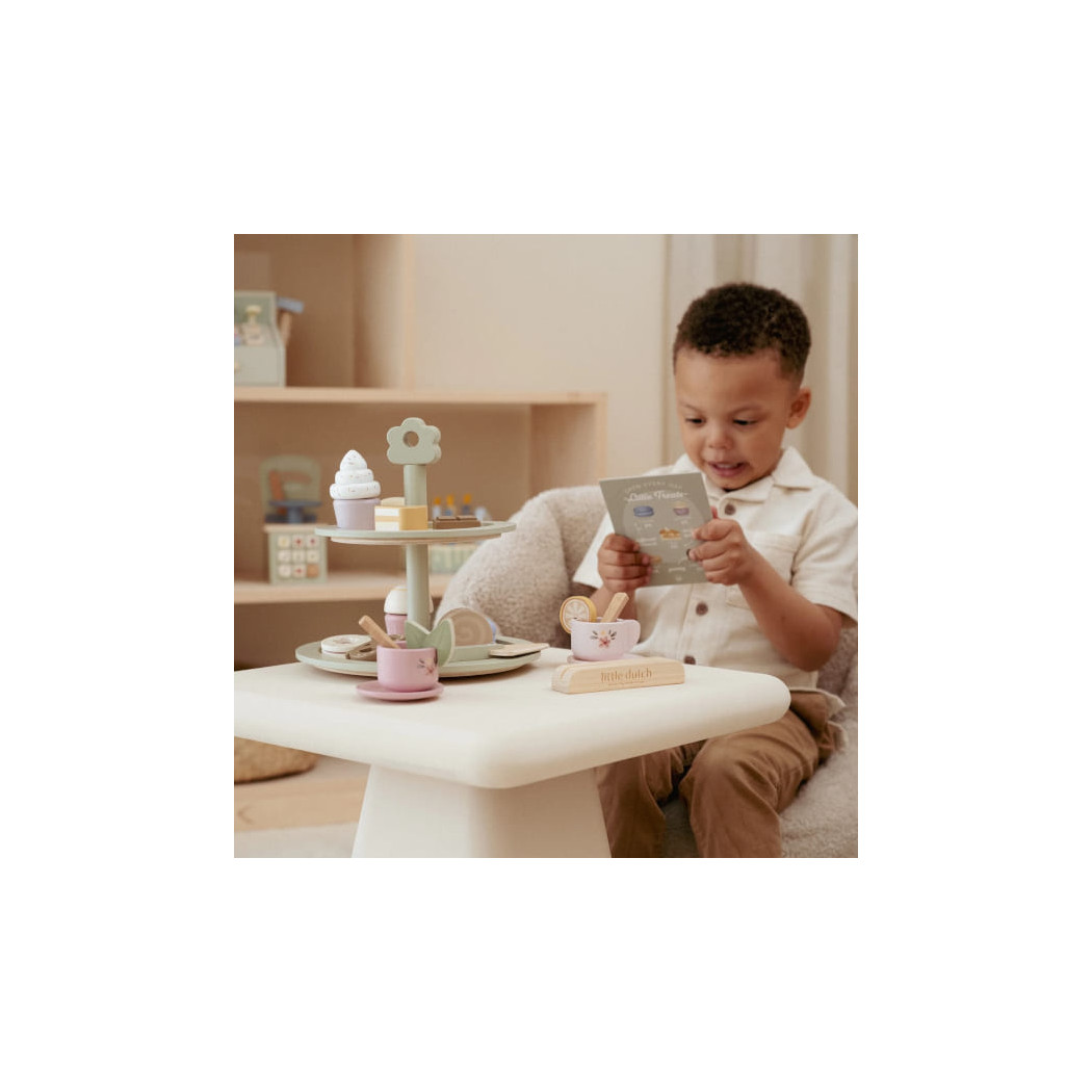 Patera z Ciasteczkami - Piętrowa Drewniana Taca na Słodkości - Little Dutch