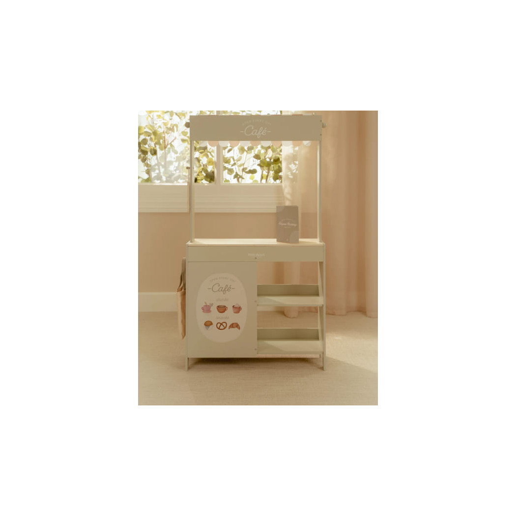 Drewniany Stragan i Kawiarnia - Drewniana Zabawka Sklepik ze Skrzynkami i Menu - Little Dutch