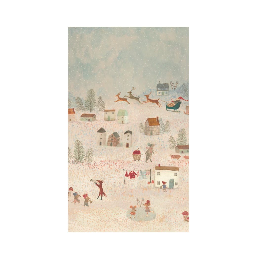 Santa is Coming - Gruby Papier Do Pakowania Prezentów - 10 metrów x 55 cm - Papier Świąteczny Boże Narodzenie - Maileg