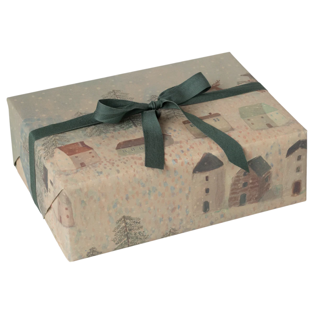 Santa is Coming - Gruby Papier Do Pakowania Prezentów - 10 metrów x 55 cm - Papier Świąteczny Boże Narodzenie - Maileg