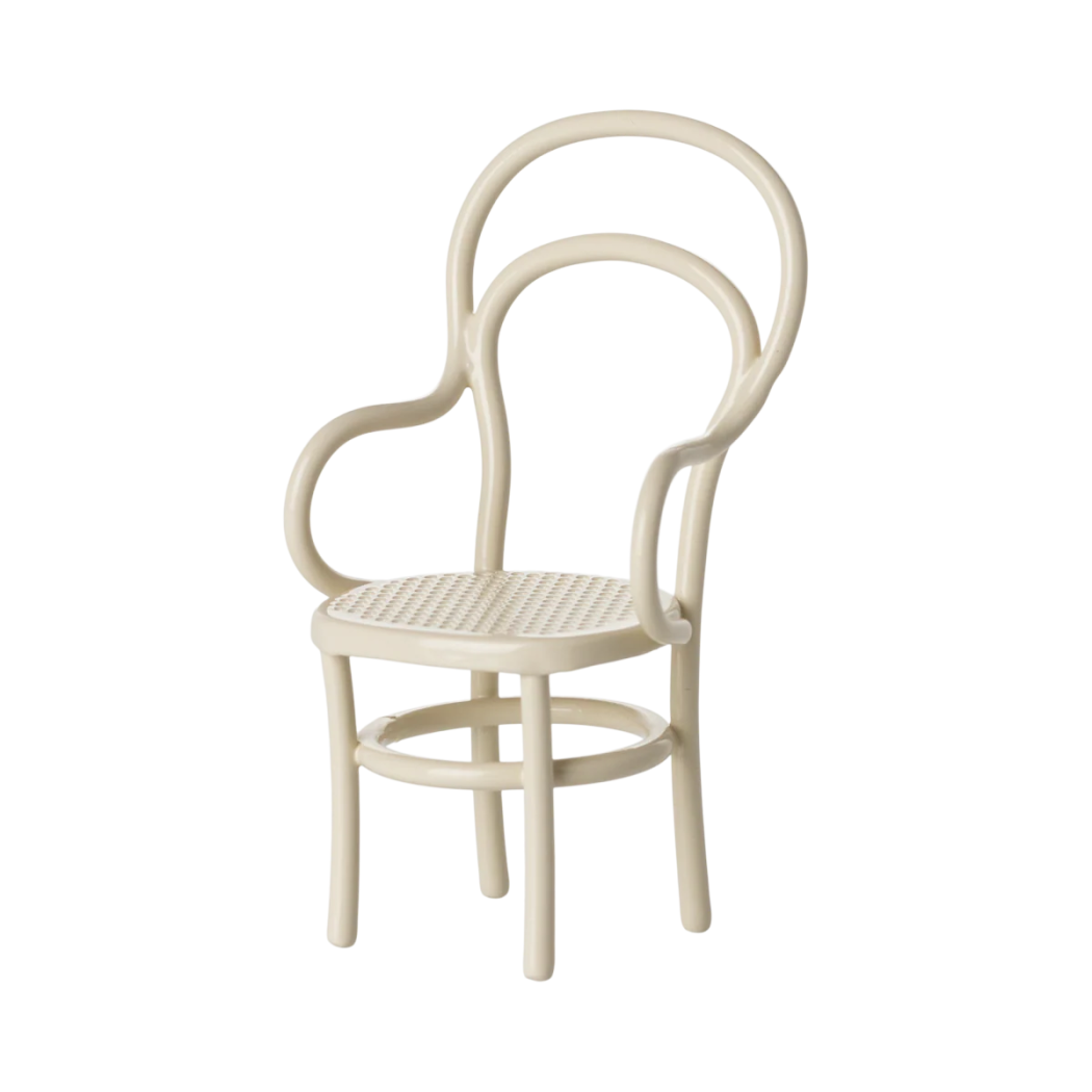 Złamana Biel - Małe Metalowe Krzesło Vintage dla Myszek - Maileg