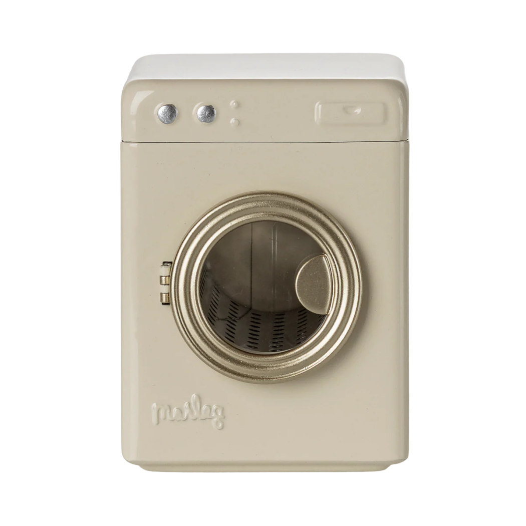 Metalowa Pralka dla Myszek z Otwieranymi Drzwiczkami - Złamana Biel - Maileg