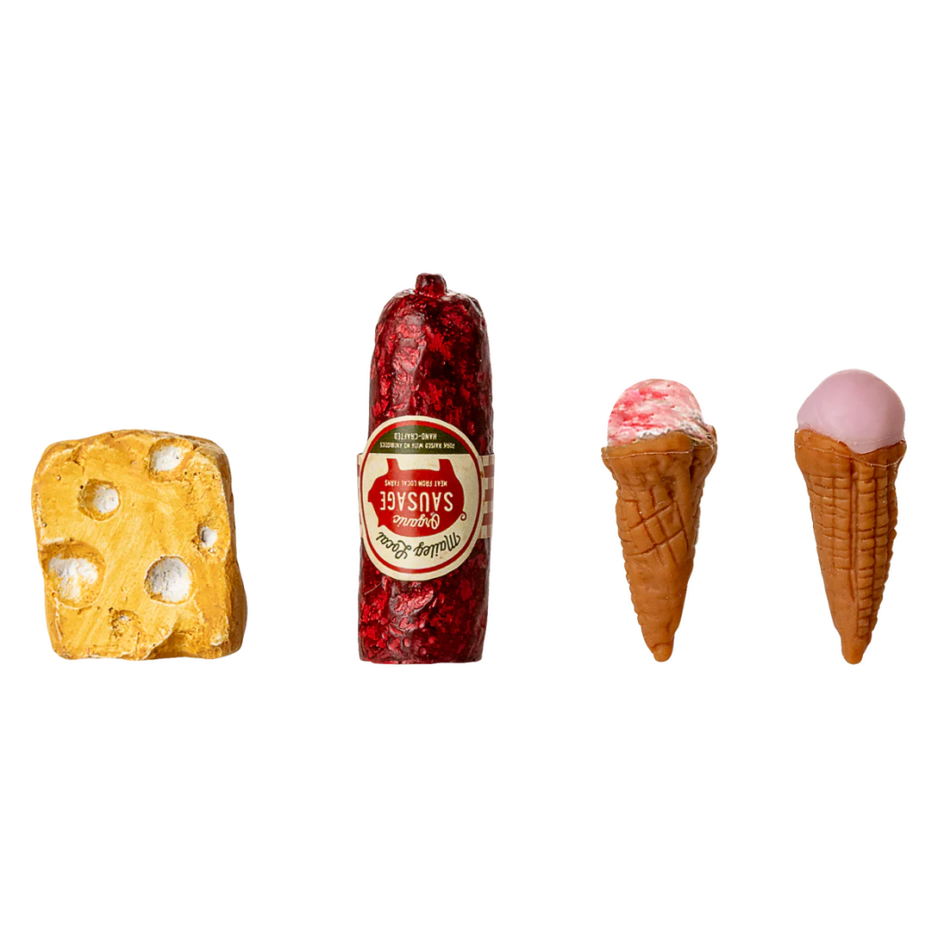 Metalowa Lodówka dla Myszek ze Smakołykami - Złamana Biel - Maileg