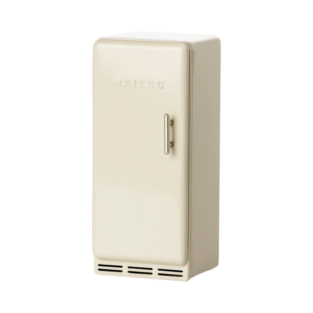 Metalowa Lodówka dla Myszek ze Smakołykami - Złamana Biel - Maileg