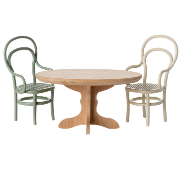 Stolik Kawowy dla Myszek 8 cm - Owalny Drewniany - Maileg