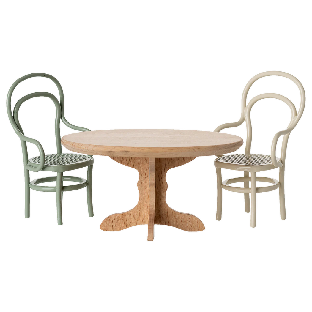 Stolik Kawowy dla Myszek 8 cm - Owalny Drewniany - Maileg