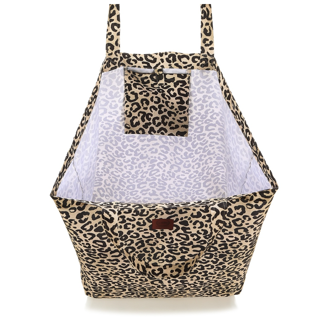 Torba Shopper Bag z Kieszonką XL - Leopard Cream by Magdalena Lamparska - La Millou