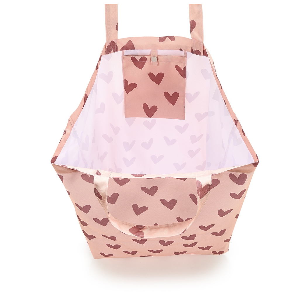 Heartbeat Pink - Shopper Bag z Kieszonką XL - Torba na zakupy - La Millou