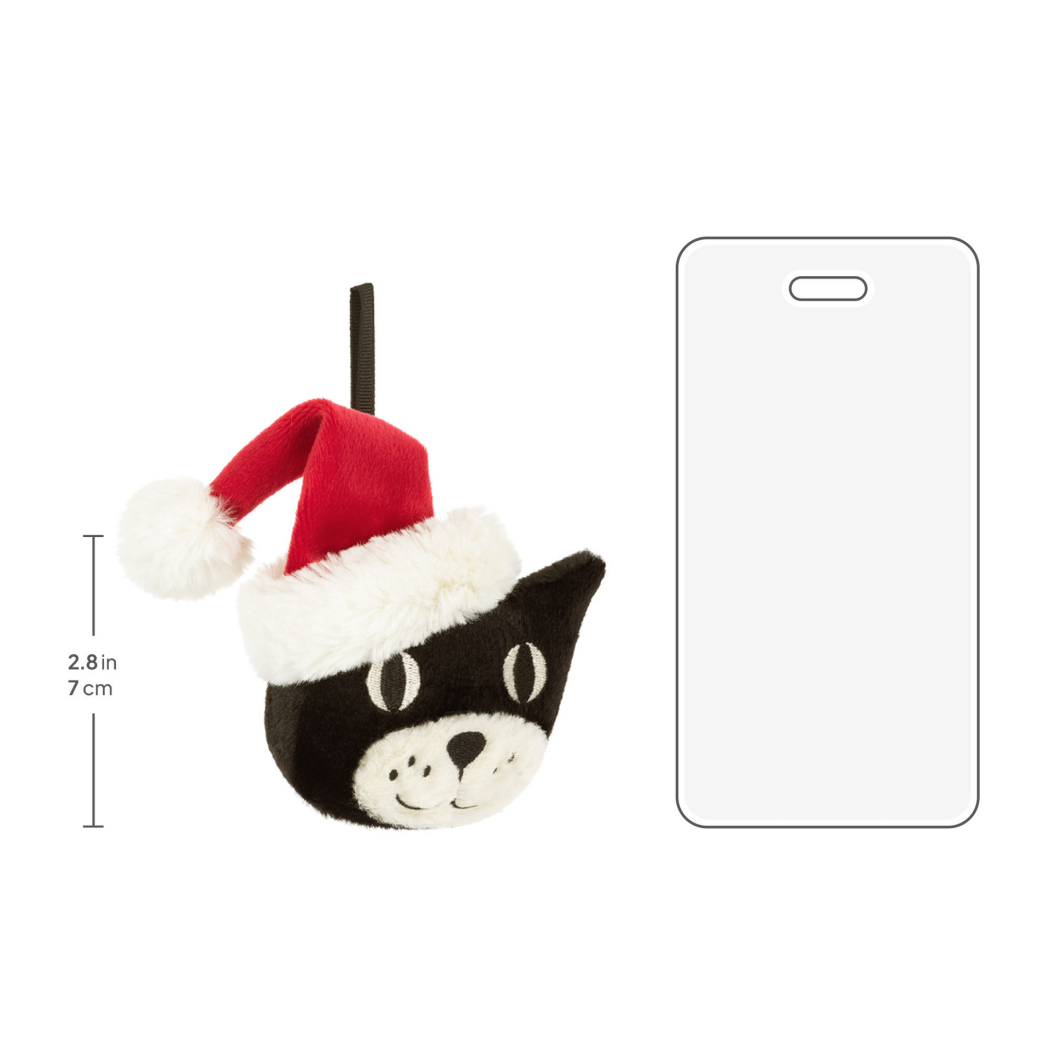 Zawieszka Kot Jellycat Jack w Czapce Świętego Mikołaja - 7 cm - Pluszowa Ozdoba Maskotka Bombka - JellyCat