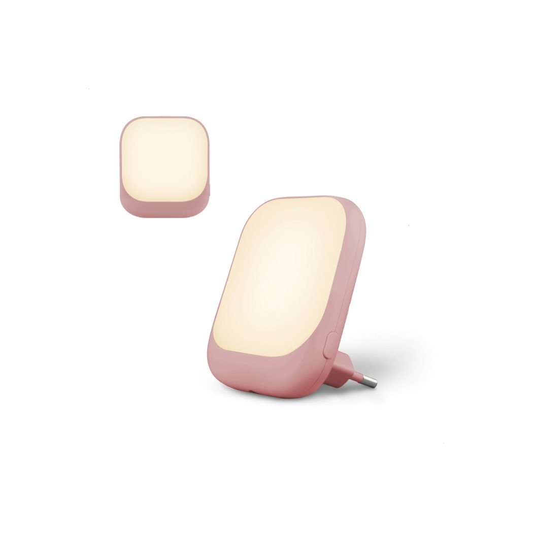 Różowa Lampka Nocna do Kontaktu z Czujnikiem Zmierzchu - Zazu