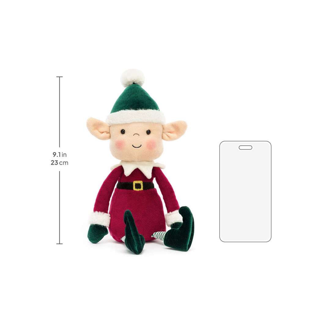 Elf Eldo - 30 cm - Pomocnik Świętego Mikołaja - Maskotka Przytulanka - JellyCat
