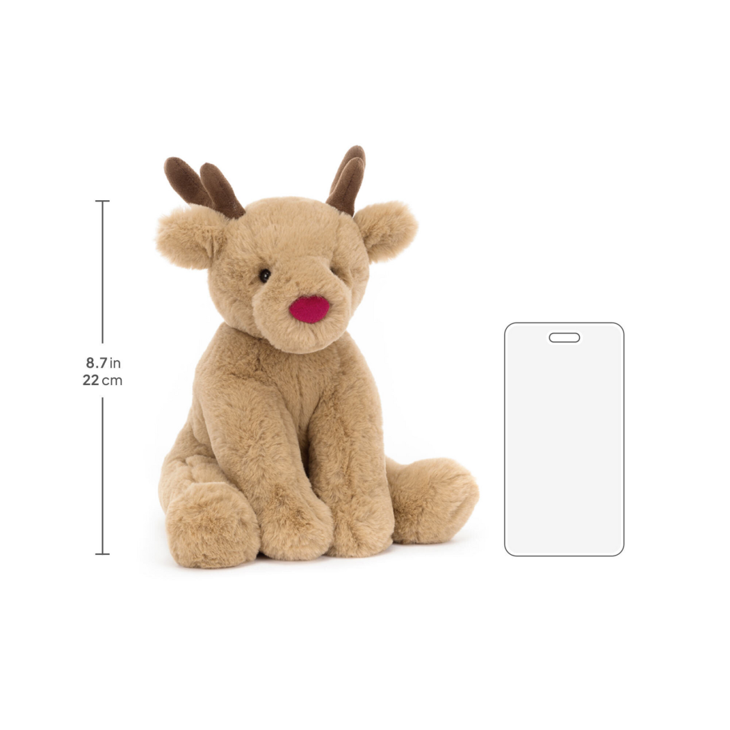 Renifer Romi - 22 cm - z Czerwonym Noskiem - Maskotka Przytulanka - JellyCat