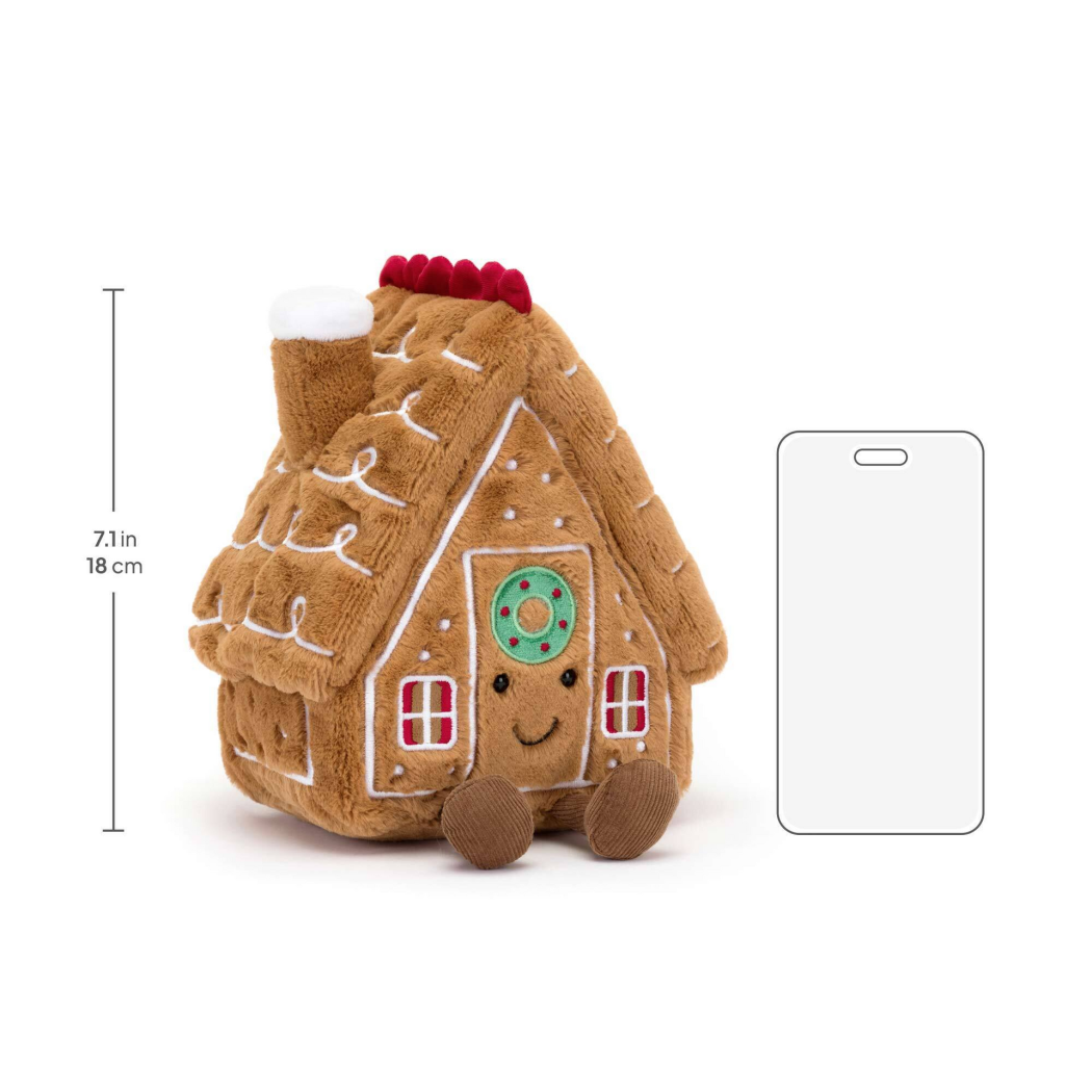 Chatka z Piernika - Wesoły Piernikowy Domek - 22 cm - Pluszowa Ozdoba Przytulanka - Jellycat