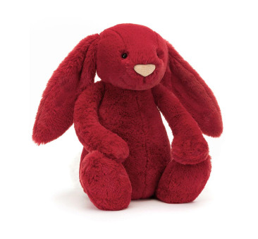 Scarlett - Lux Ogromny Żurawinowy Królik - 51 cm - Bordowy Króliczek Maskotka Przytulanka - JellyCat