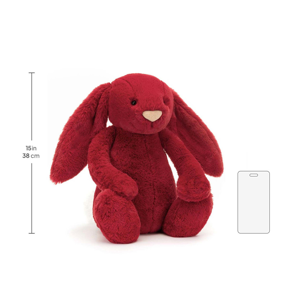 Scarlett - Lux Ogromny Żurawinowy Królik - 51 cm - Bordowy Króliczek Maskotka Przytulanka - JellyCat