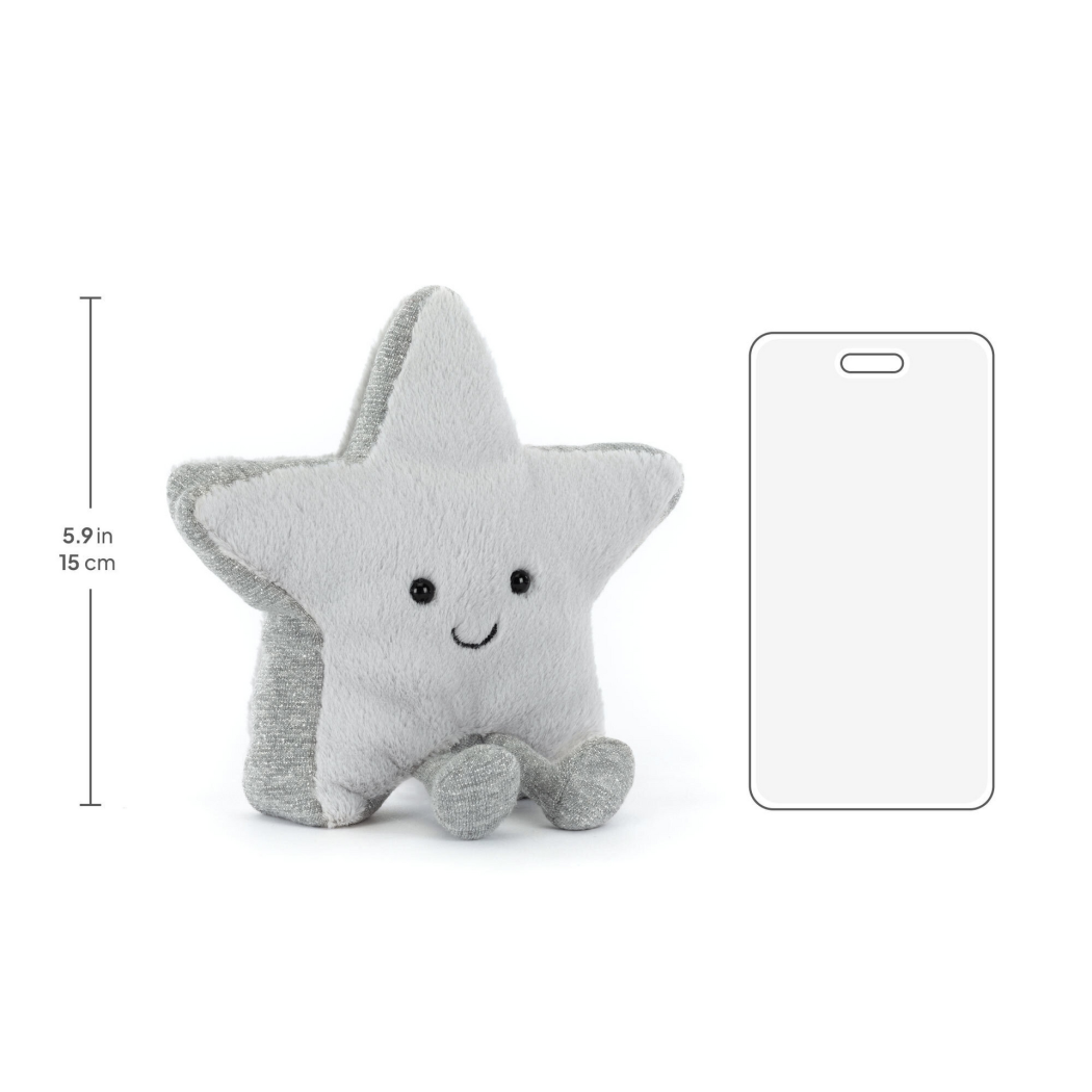 Wesoła Srebrna Gwiazdka - 17 cm - Maskotka Przytulanka - Jellycat