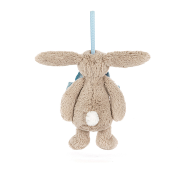 Beżowy Króliczek z Muszką - Zawieszka 13 cm - Pluszowa Maskotka Bombka - JellyCat