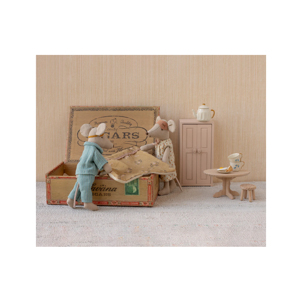 Mama i Tata Myszka w Pudełku po Cygarach - 17 cm - Mum & Dad Mice In Cigarbox - Maileg