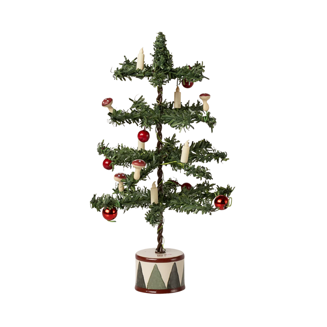 WYPRZEDAŻ Choinka z Ozdobami i Świecącymi Lampkami - 16 cm - Dekoracja Bożonarodzeniowa - Maileg