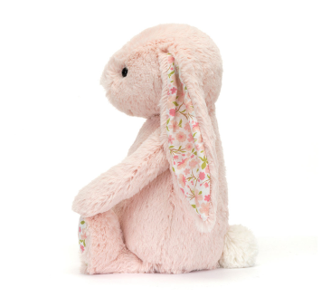 Pudrowo Różowy Króliczek - Uszy w Kwiaty Kwitnącej Wiśni - Cherry 18 cm - Maskotka Przytulanka - JellyCat