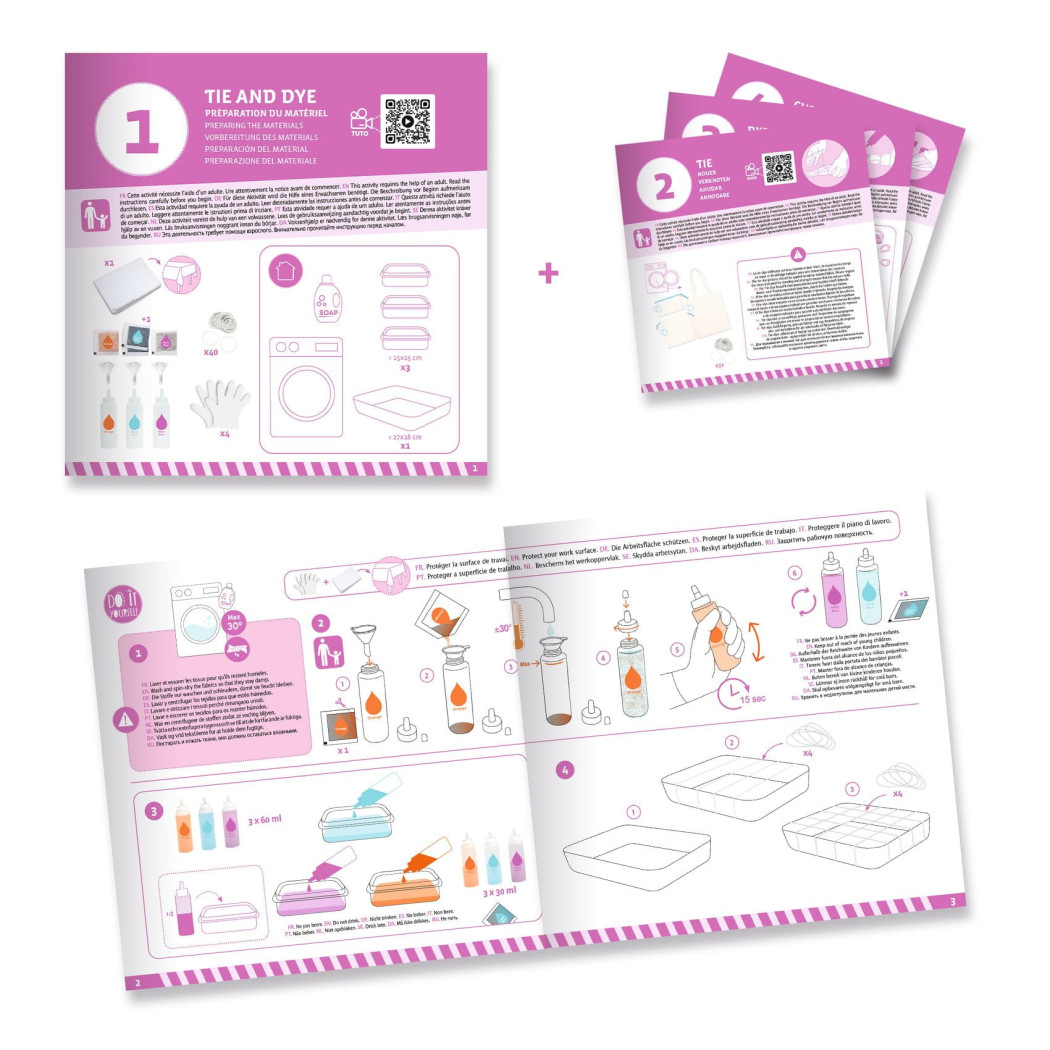 Farbowanie Metodą Tie-Dye - Zestaw z Barwnikami - Zrób To Sam DIY - Djeco