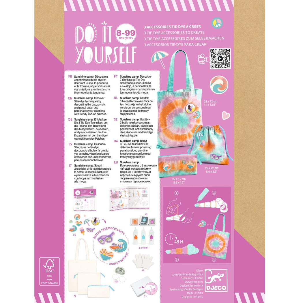 Farbowanie Metodą Tie-Dye - Zestaw z Barwnikami - Zrób To Sam DIY - Djeco